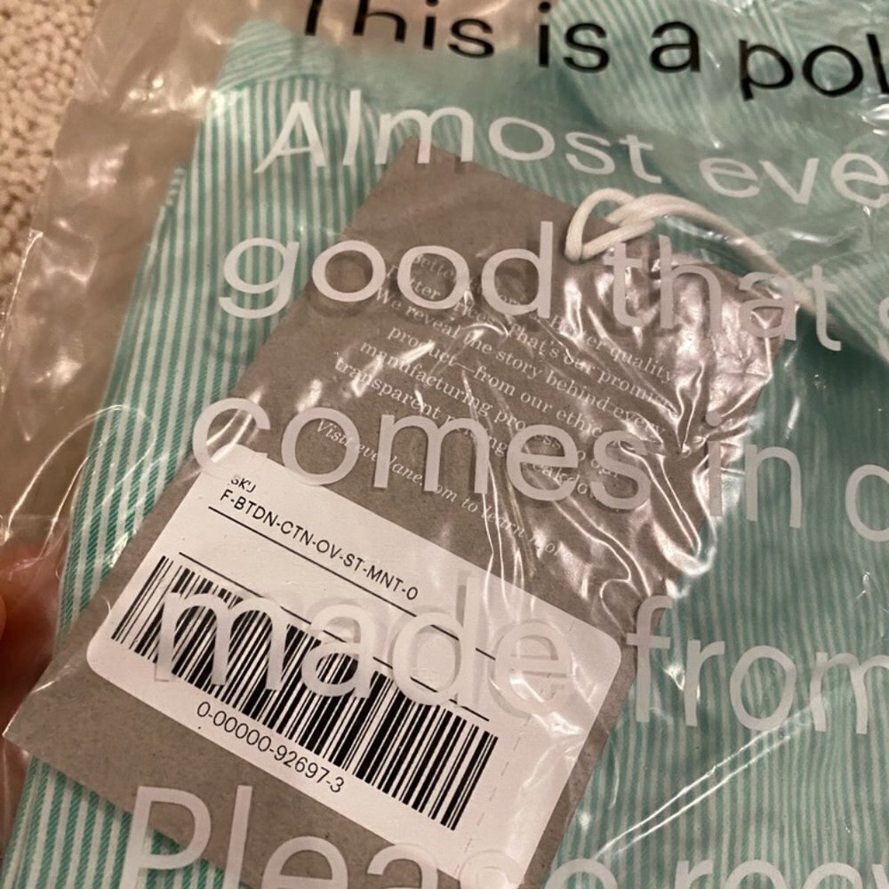 Everlane The Relaxed Oxford Button Down Shirt Green Striped Womens 0‎ - Picture 4 of 4